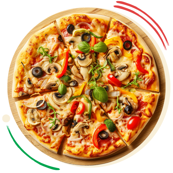 Pizza napolitaine cuite à la braise, mozzarella et basilic
